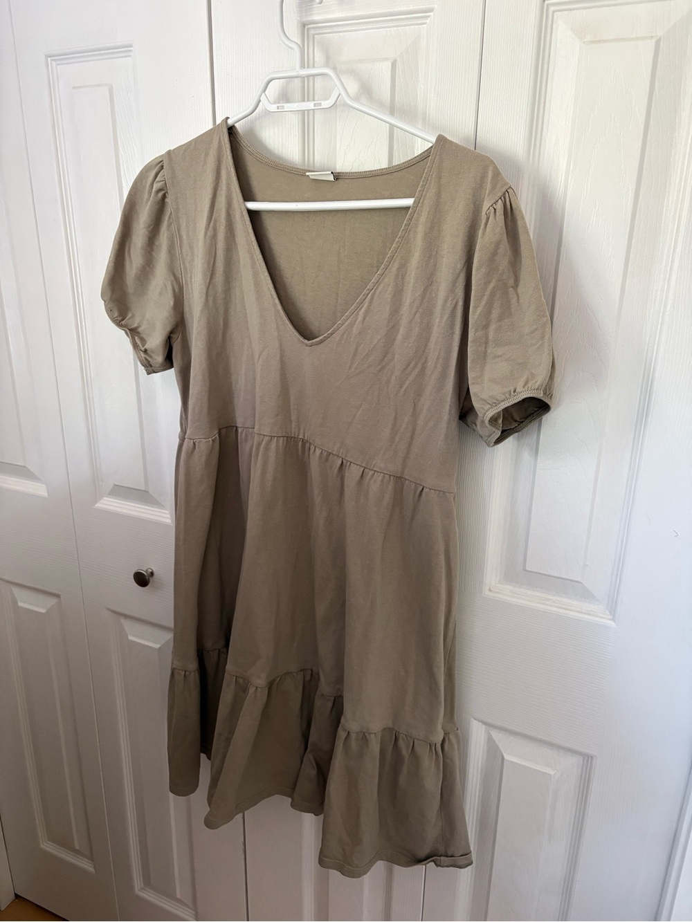 Sunday best Casual V-Neck Tiered Short Sleeve Dress